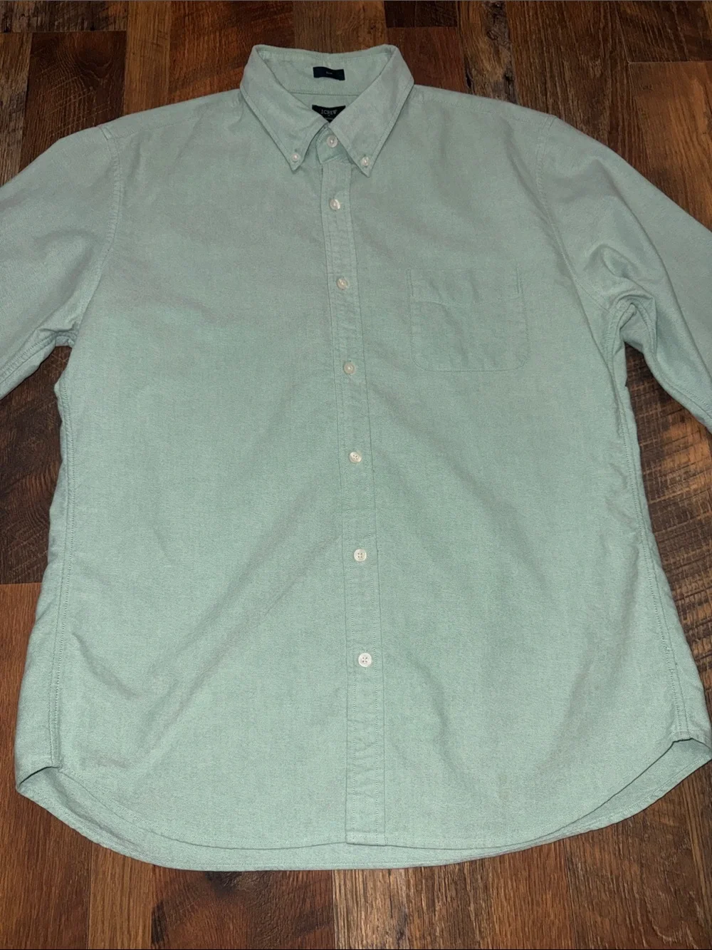 J.Crew Oxford Cloth Button Down Shirt Slim Fit XL Mint Green Cotton